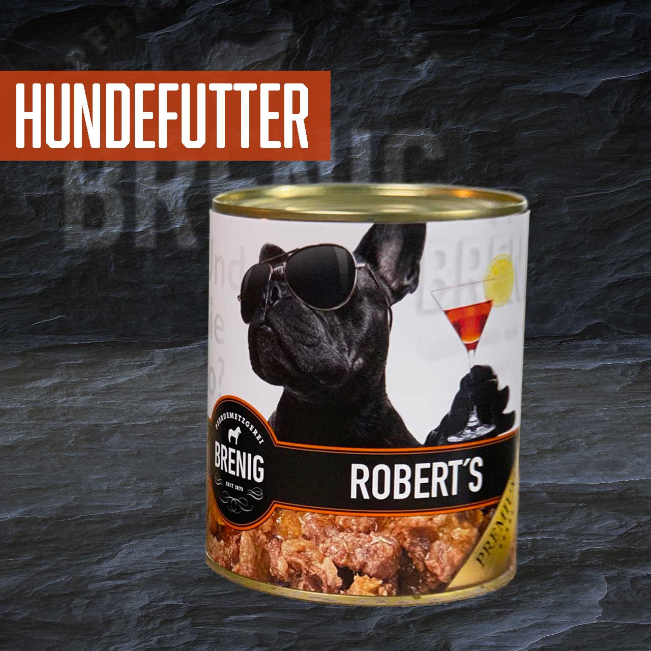 Hundefutter in der Konservendose, 800 g | Pferdemetzgerei Brenig